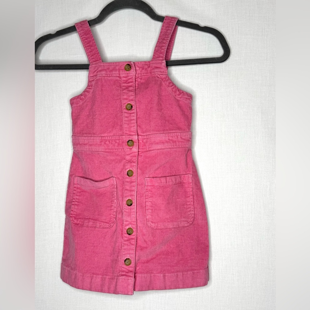 J Crew Crewcuts Girls Pocket Corduroy Jumper Dress Sz 5‎ Pink Spring Easter